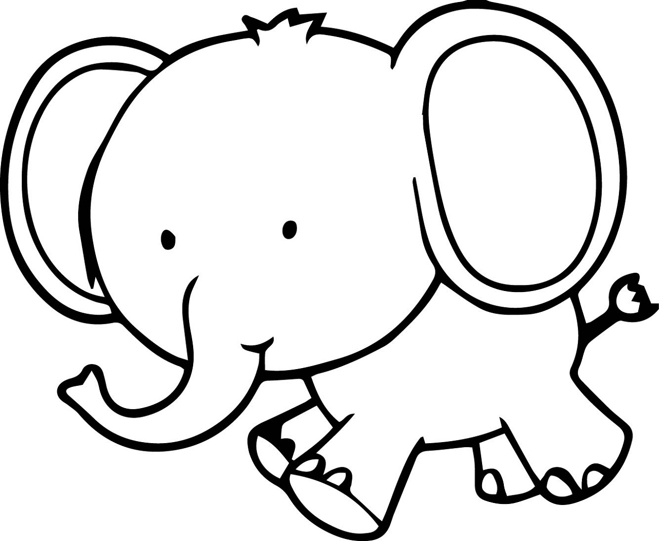 3 elephants outline