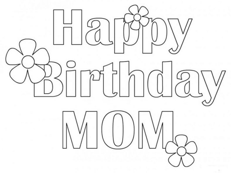 happy birthday mom coloring pages