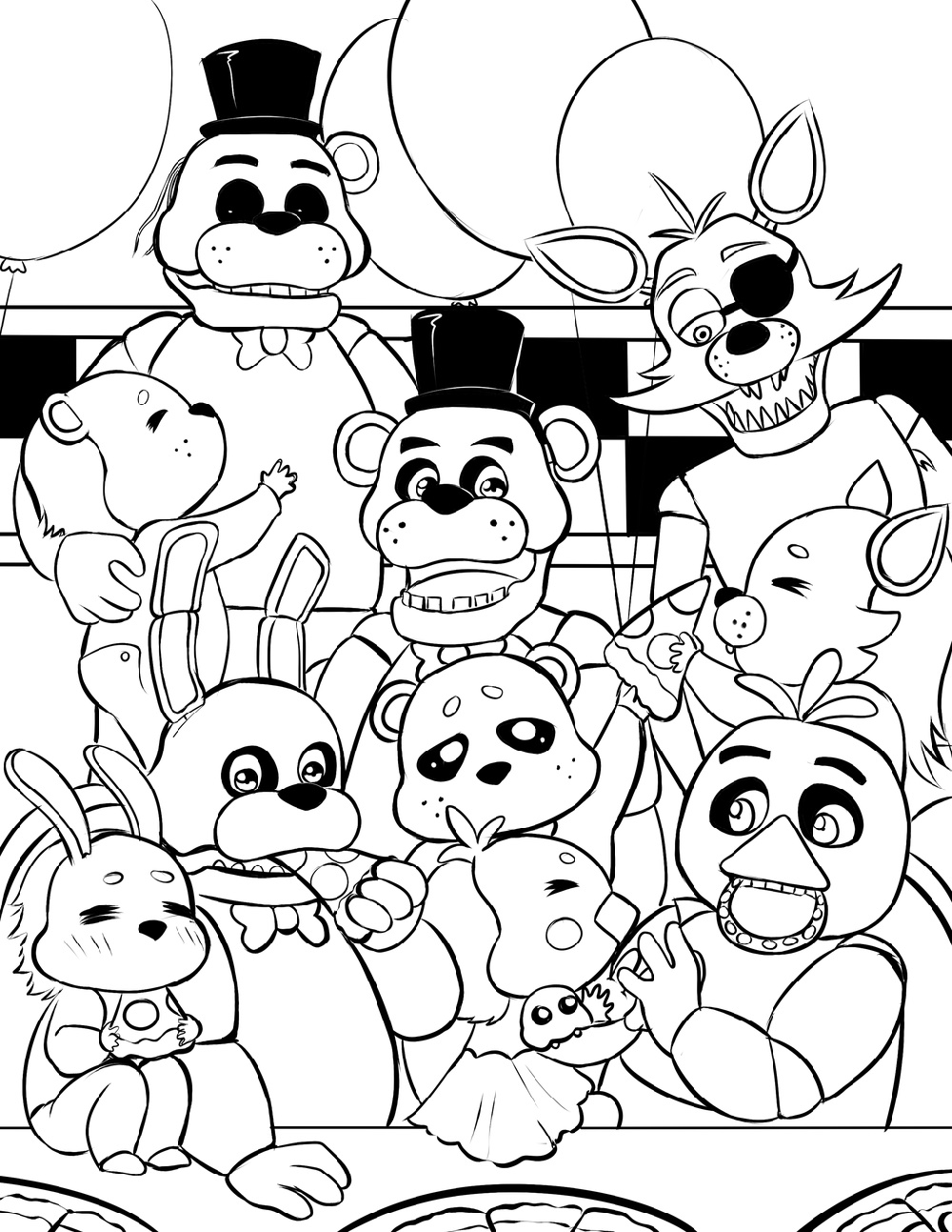 Five Nights At Freddys Coloring Pages To Print Characters 