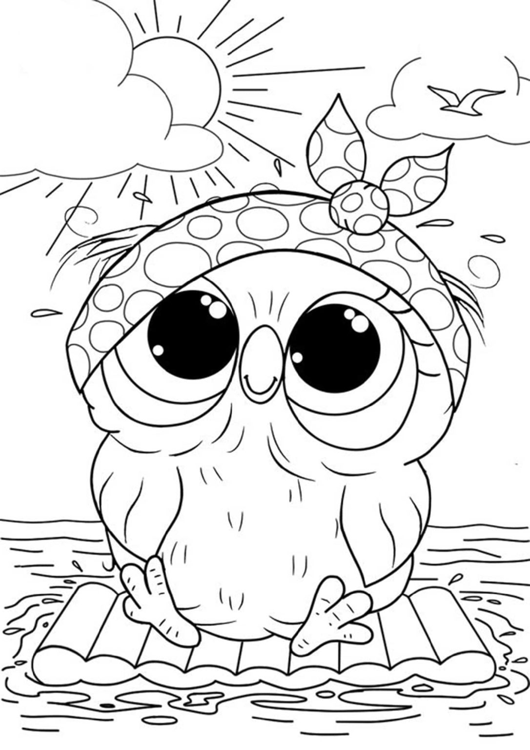 Easy Coloring Pages Printable Owl 1086x1536 