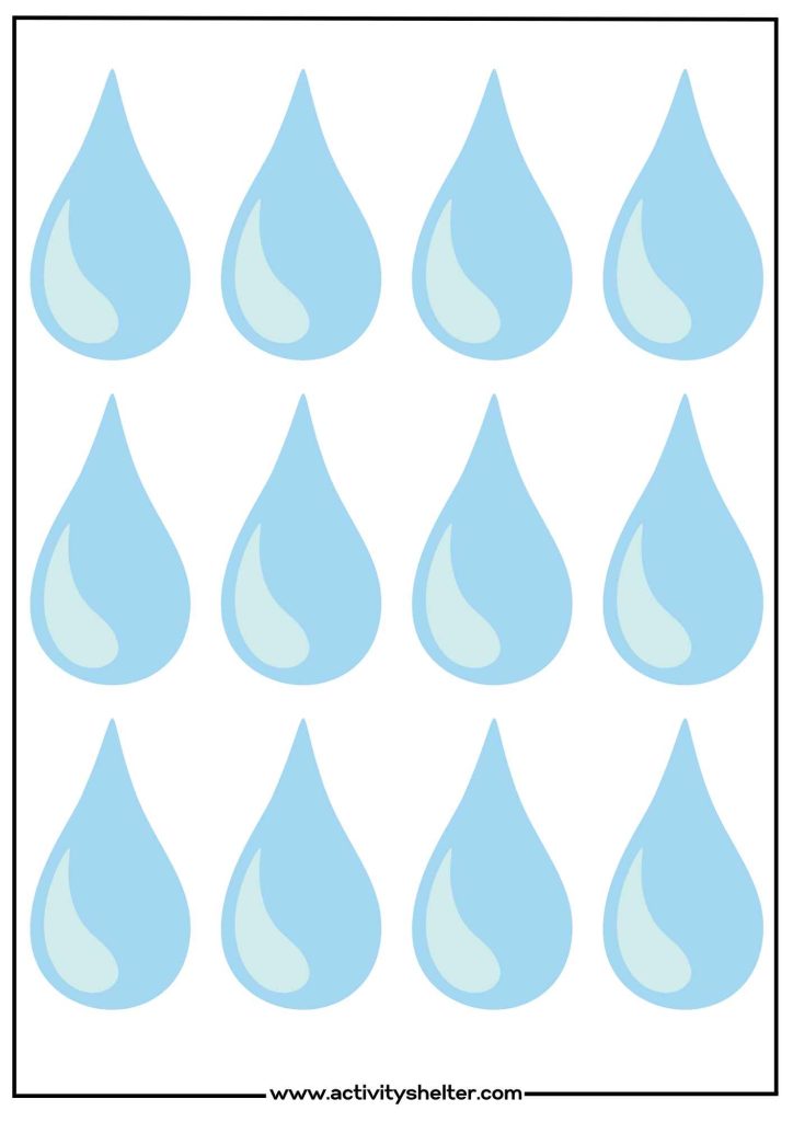 Raindrop Template Printable Activity Shelter