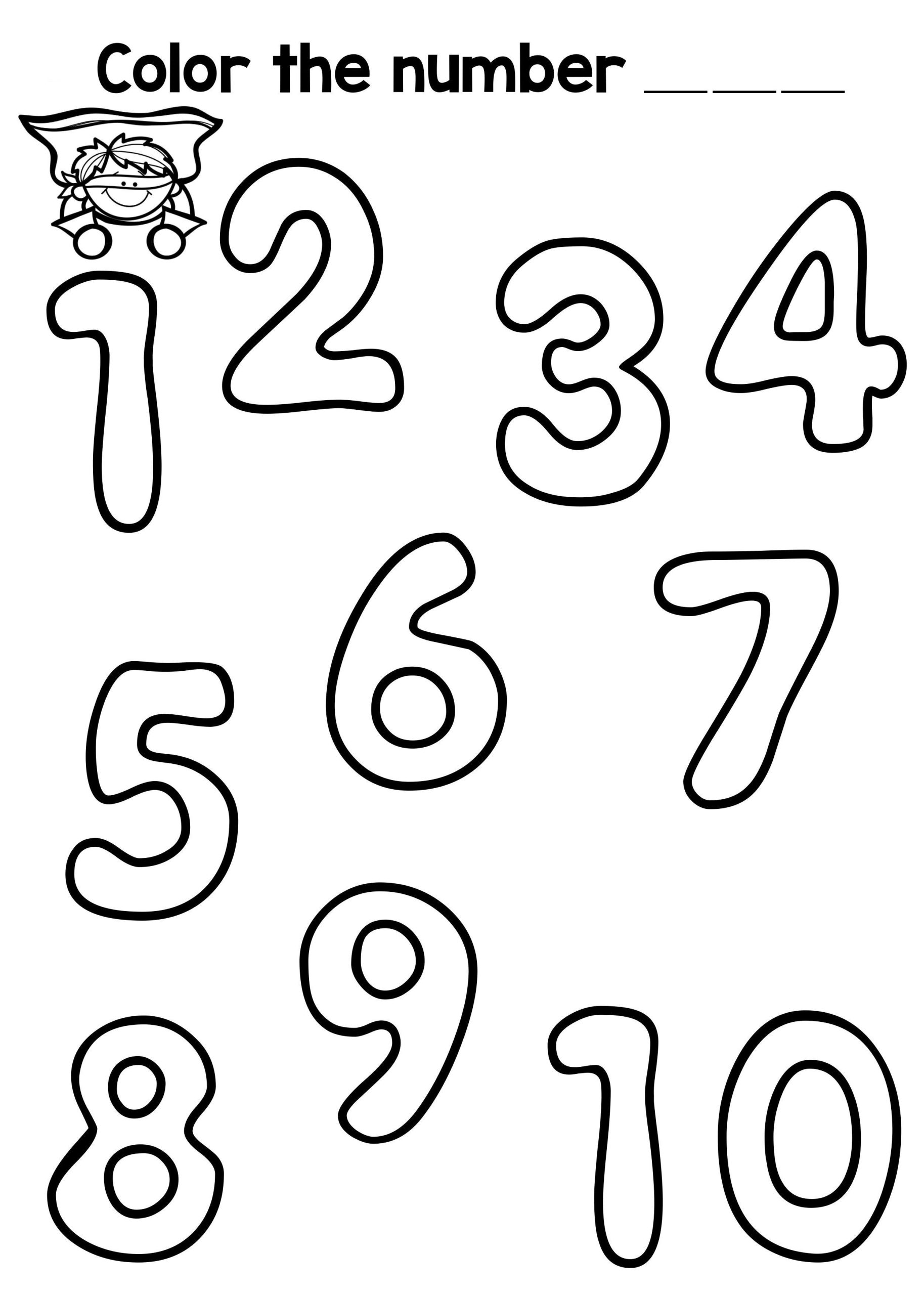 Pre K Worksheets Numbers Coloring