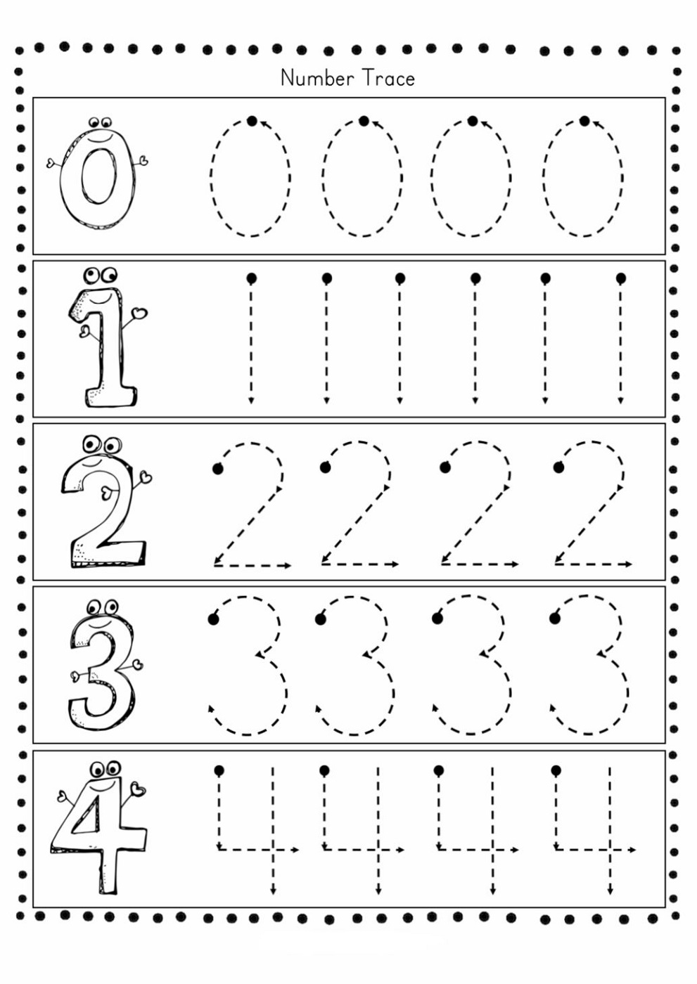 Pre K Worksheets Numbers Math