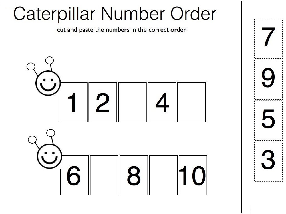 Pre K Worksheets Numbers Order