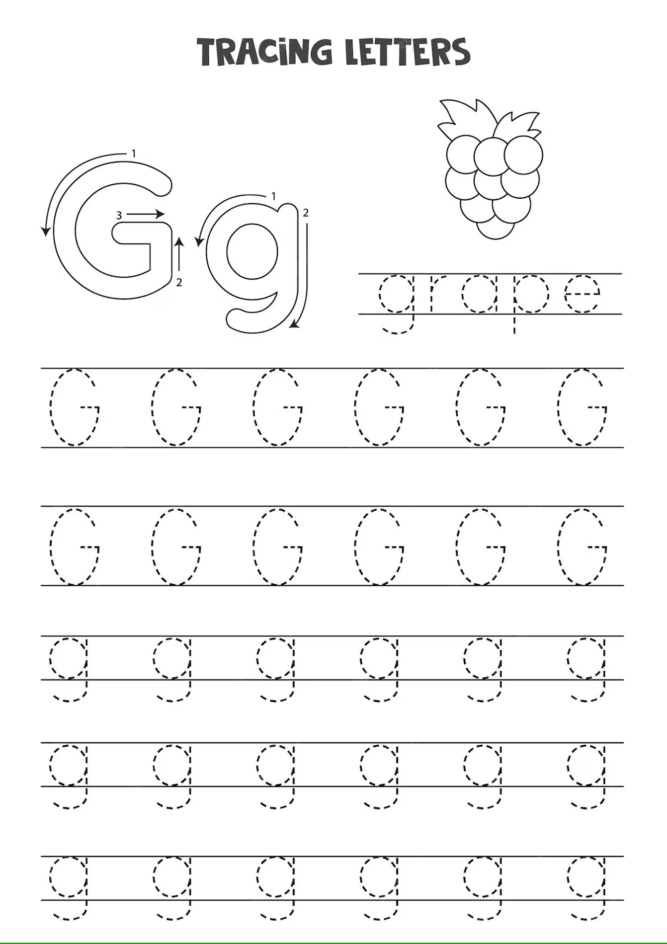 Trace Letter G Alphabet