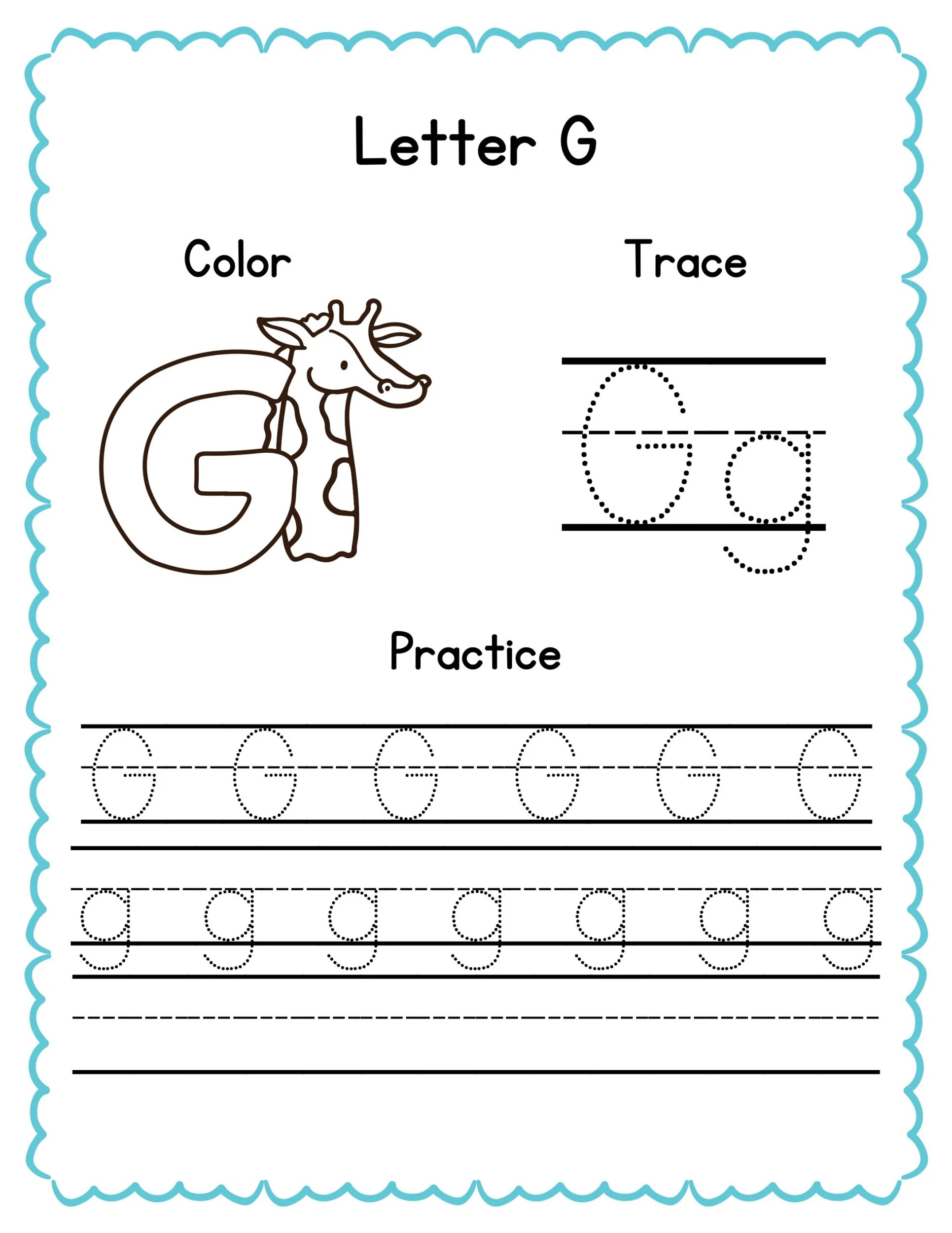 Trace Letter G For Preschool