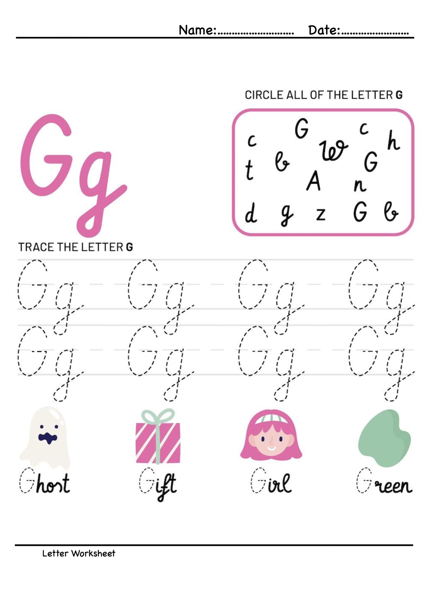 Trace Letter G Fun